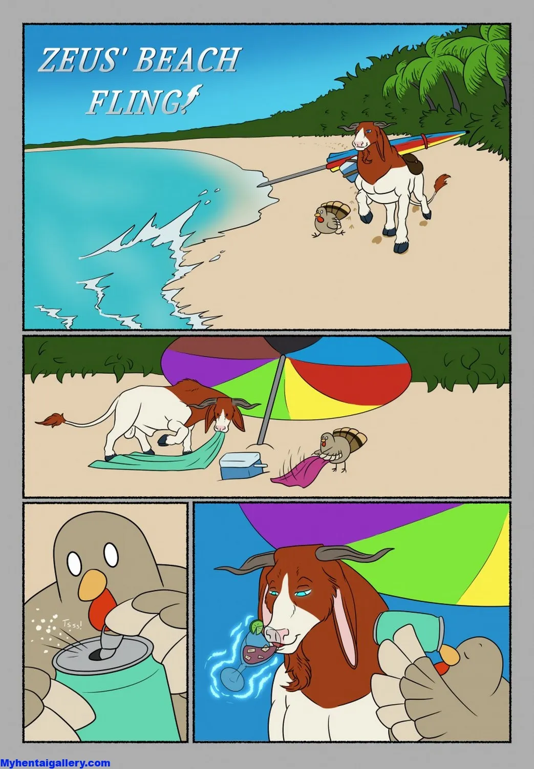 Zeus' Beach Fling! porno comics
