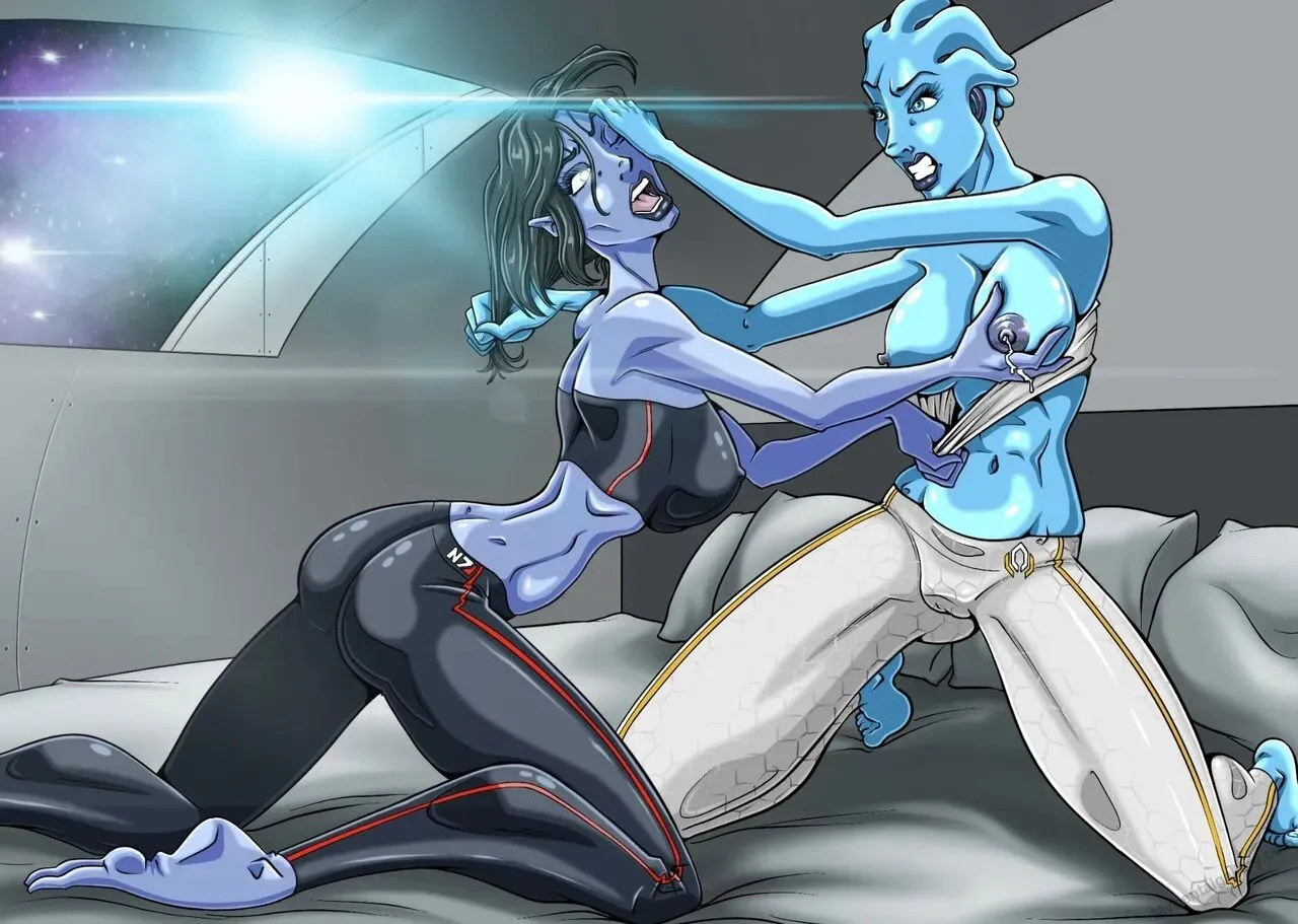 Liara x Tali - At It Again porno comics Cover