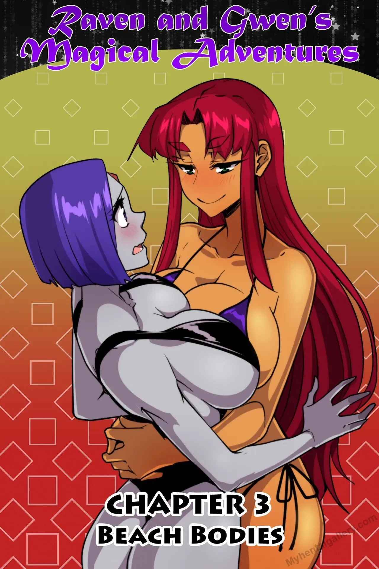 Raven And Gwen's Magical Adventures 3 - Beach Bodies porno comics Cover