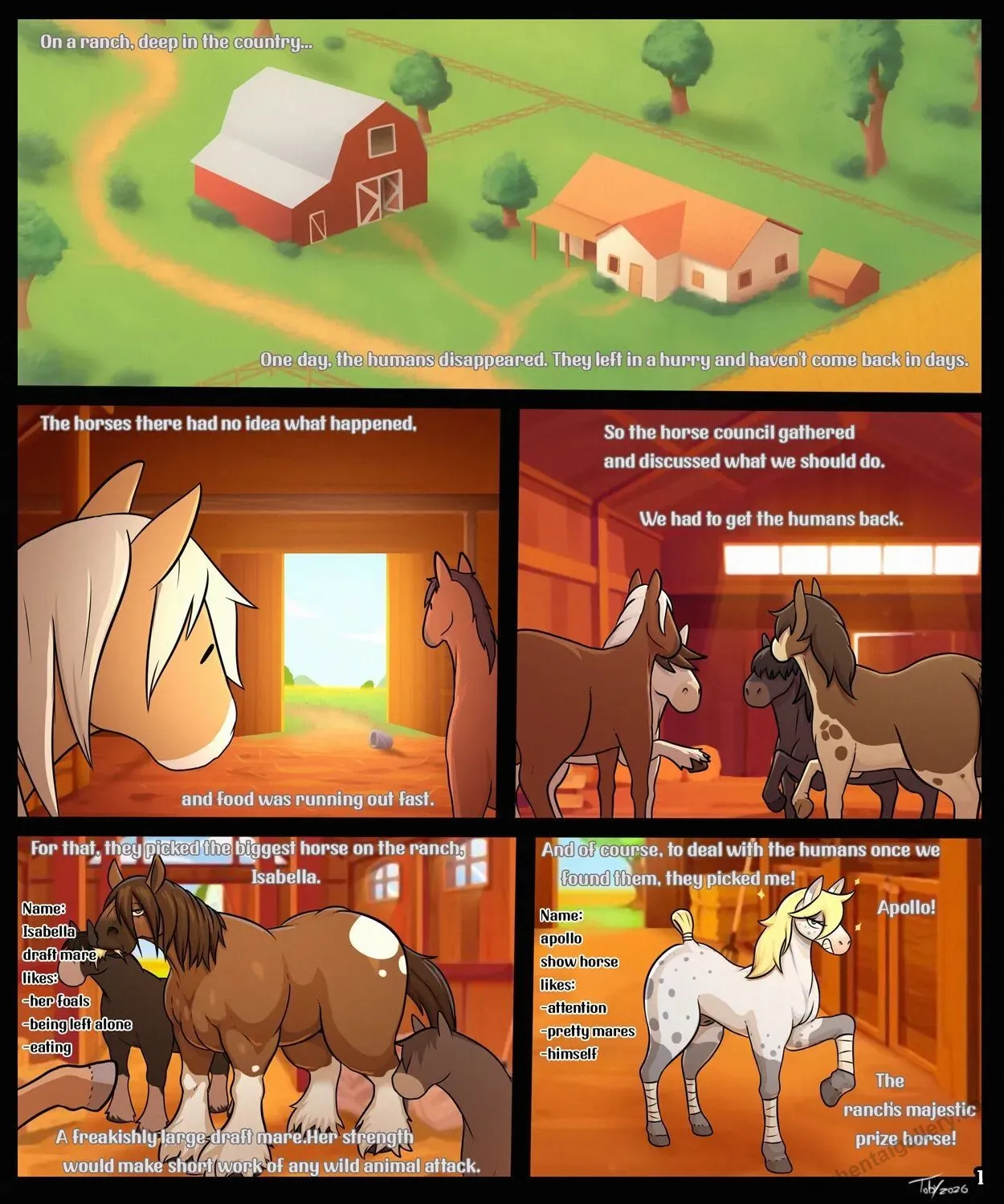 Horses Vs Bimbos porno comics Cover