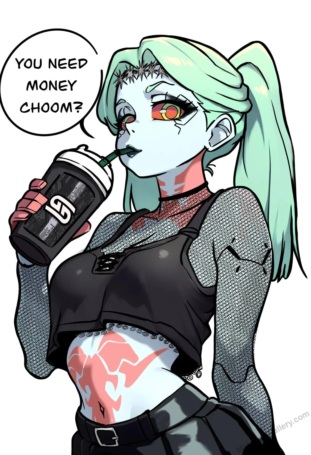 E-Goth Rebecca Needs Money porno comics Cover