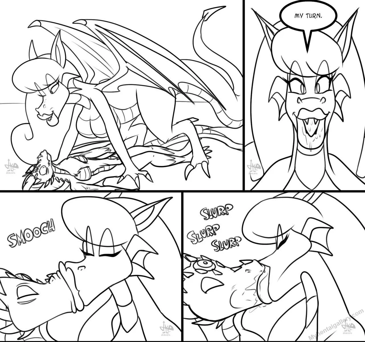 Kissy Dragons porno comics Cover