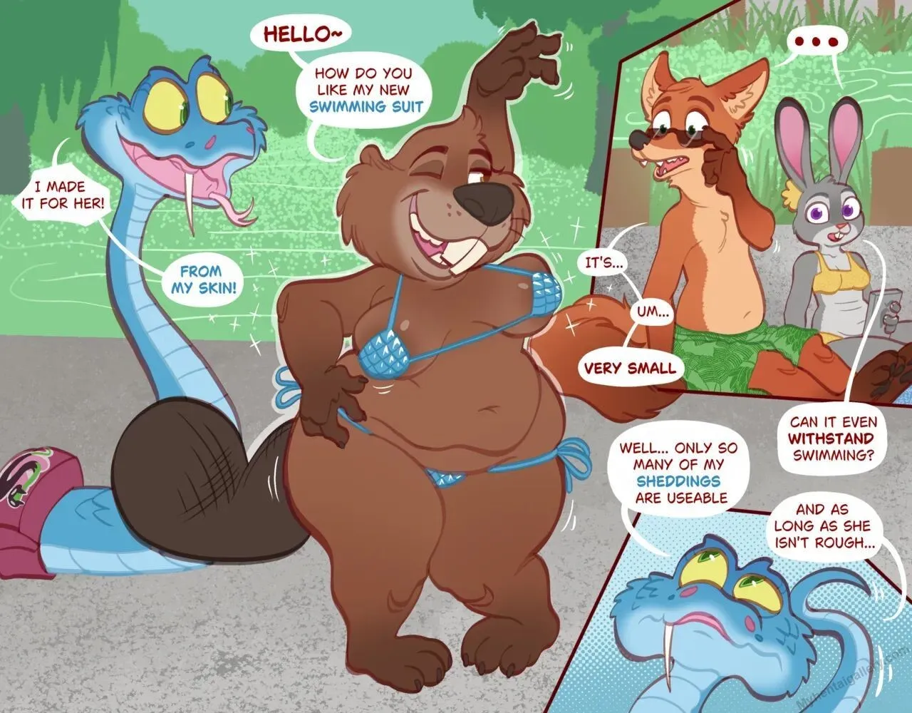 Itty Bitty Blue Scale Bikini porno comics