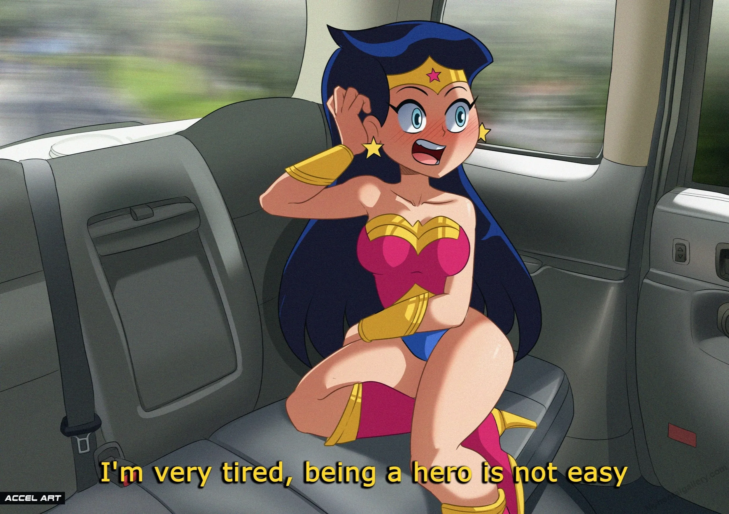 Waifu Taxi - Wonder Woman porno comics Cover