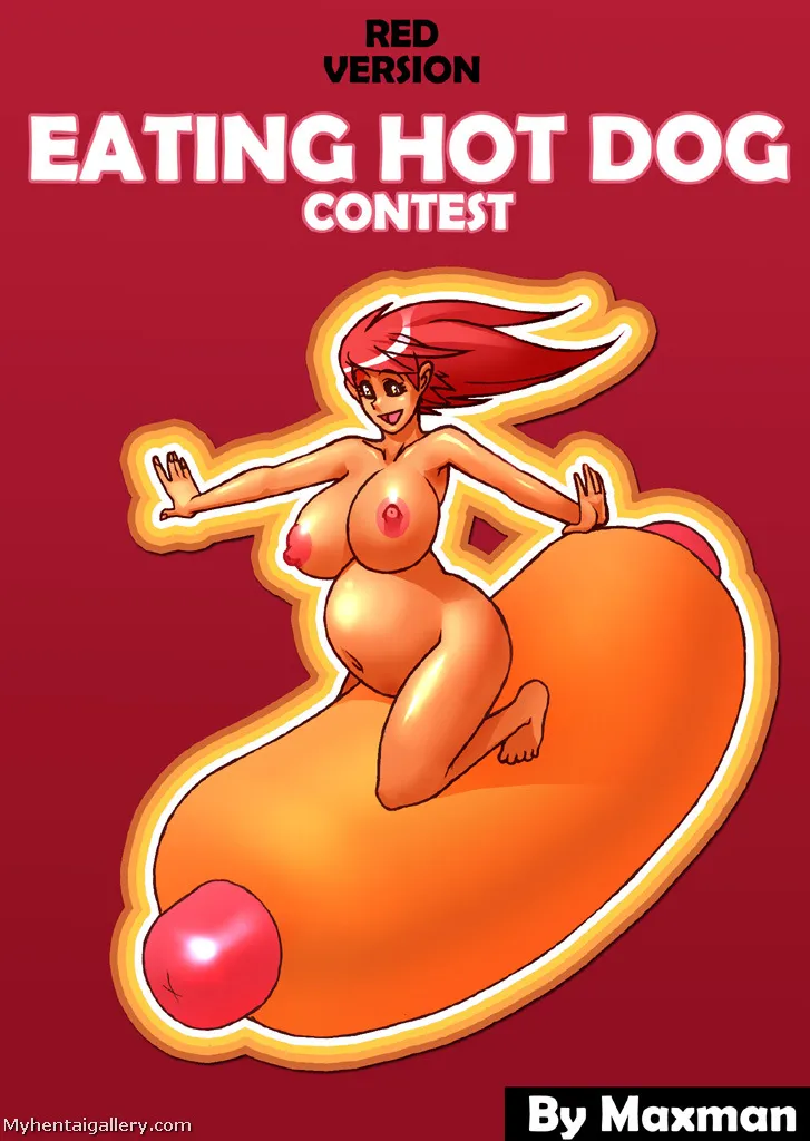 Eating Hot Dog Contest (Red Version) porno comics Cover