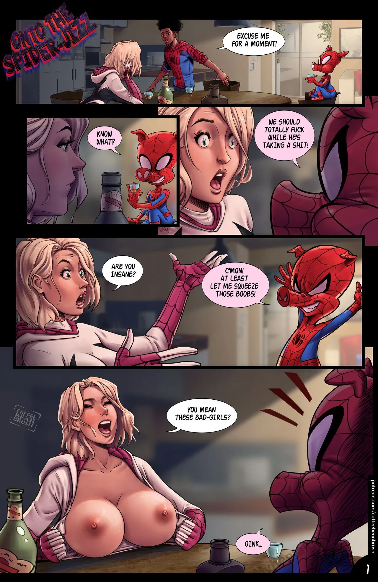 Onto The Spider-Jizz porno comics Cover