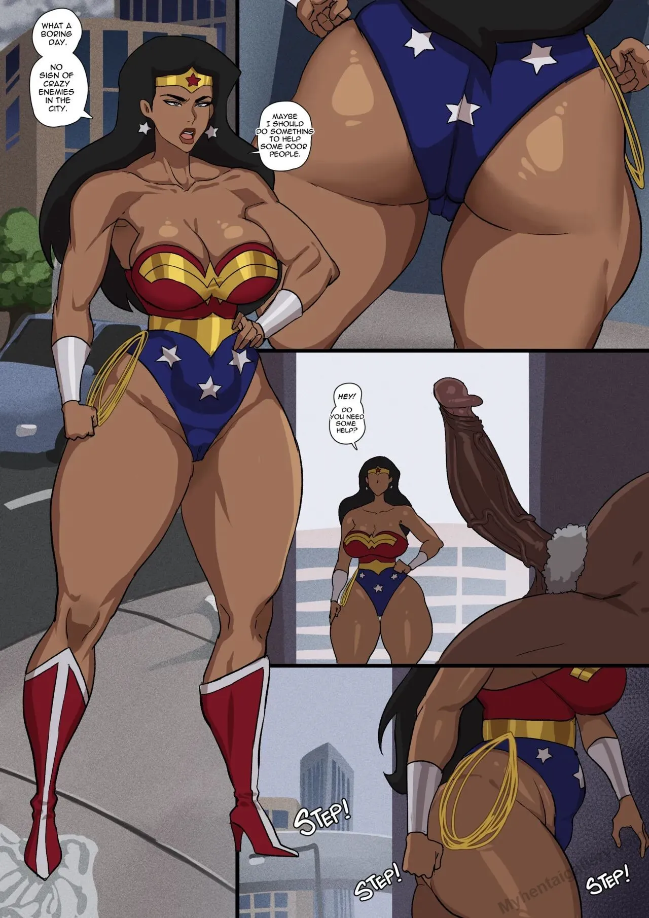 Wonder Woman Helps The Poor porno comics Cover