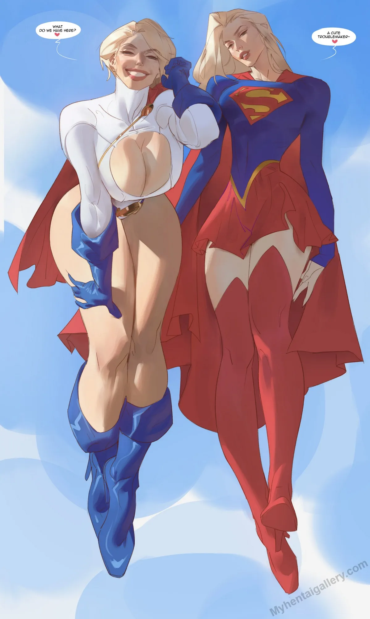Power Girl & Supergirl Tag-Team! porno comics