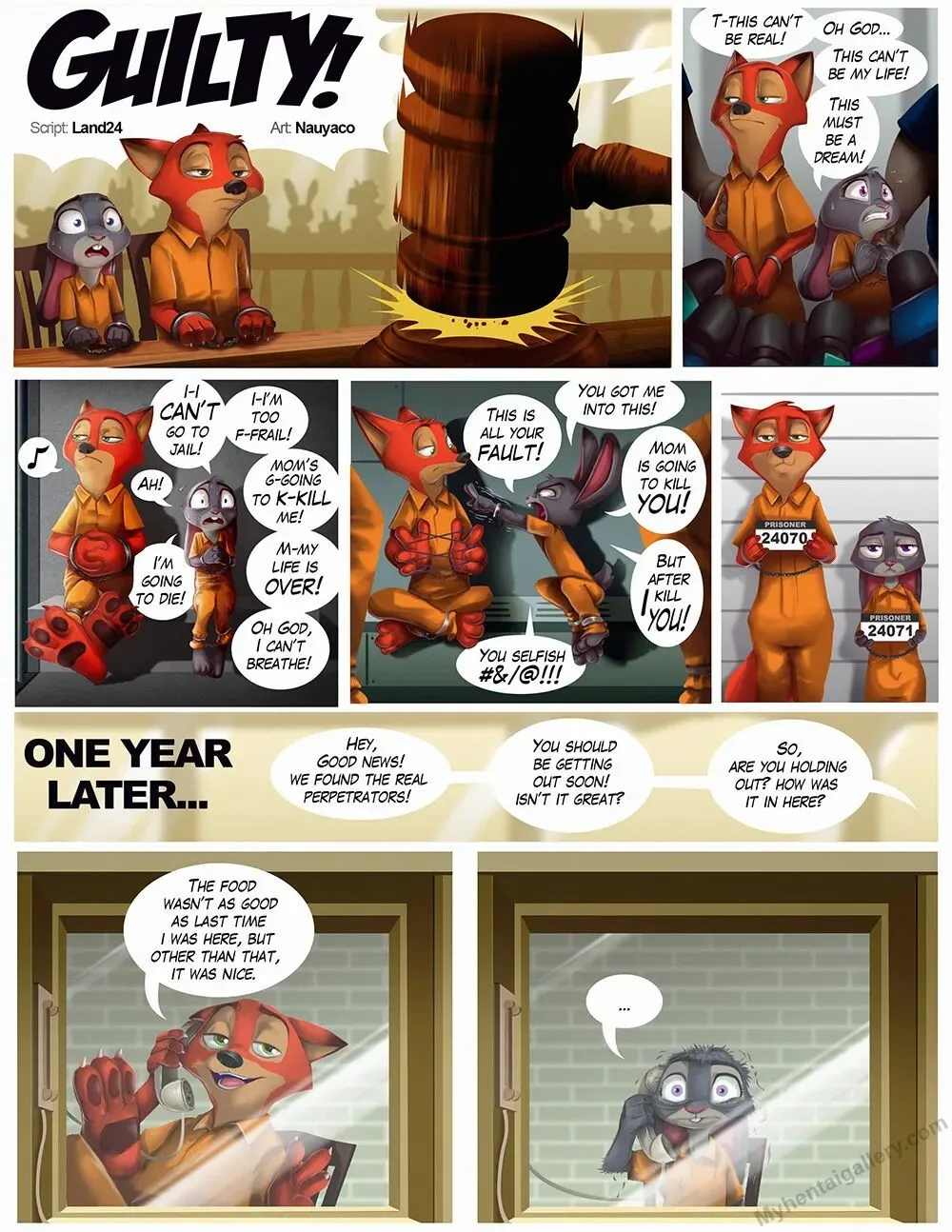 Guilty! Judy & Nick Go To Jail porno comics Cover