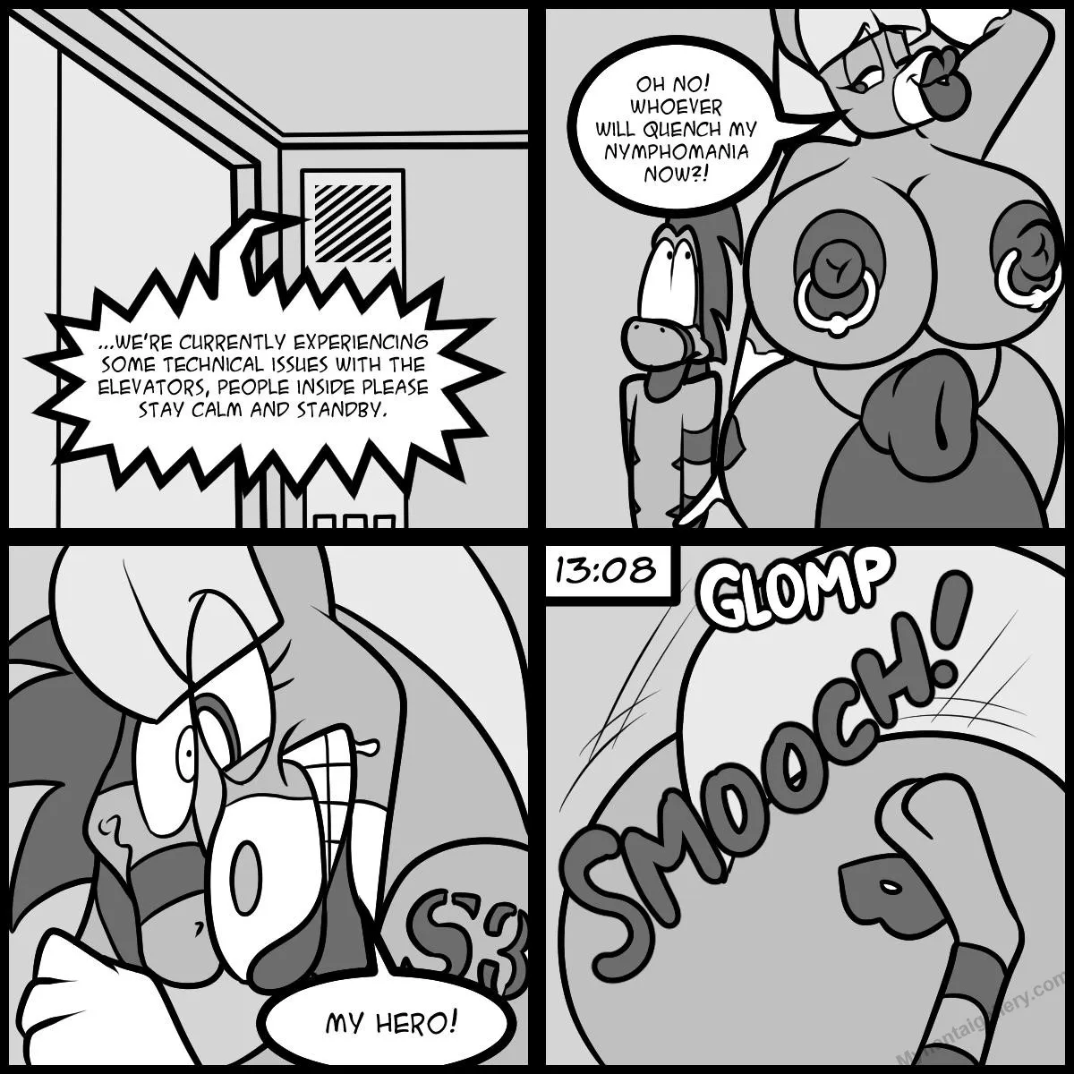 Elevator Past-Time porno comics Cover