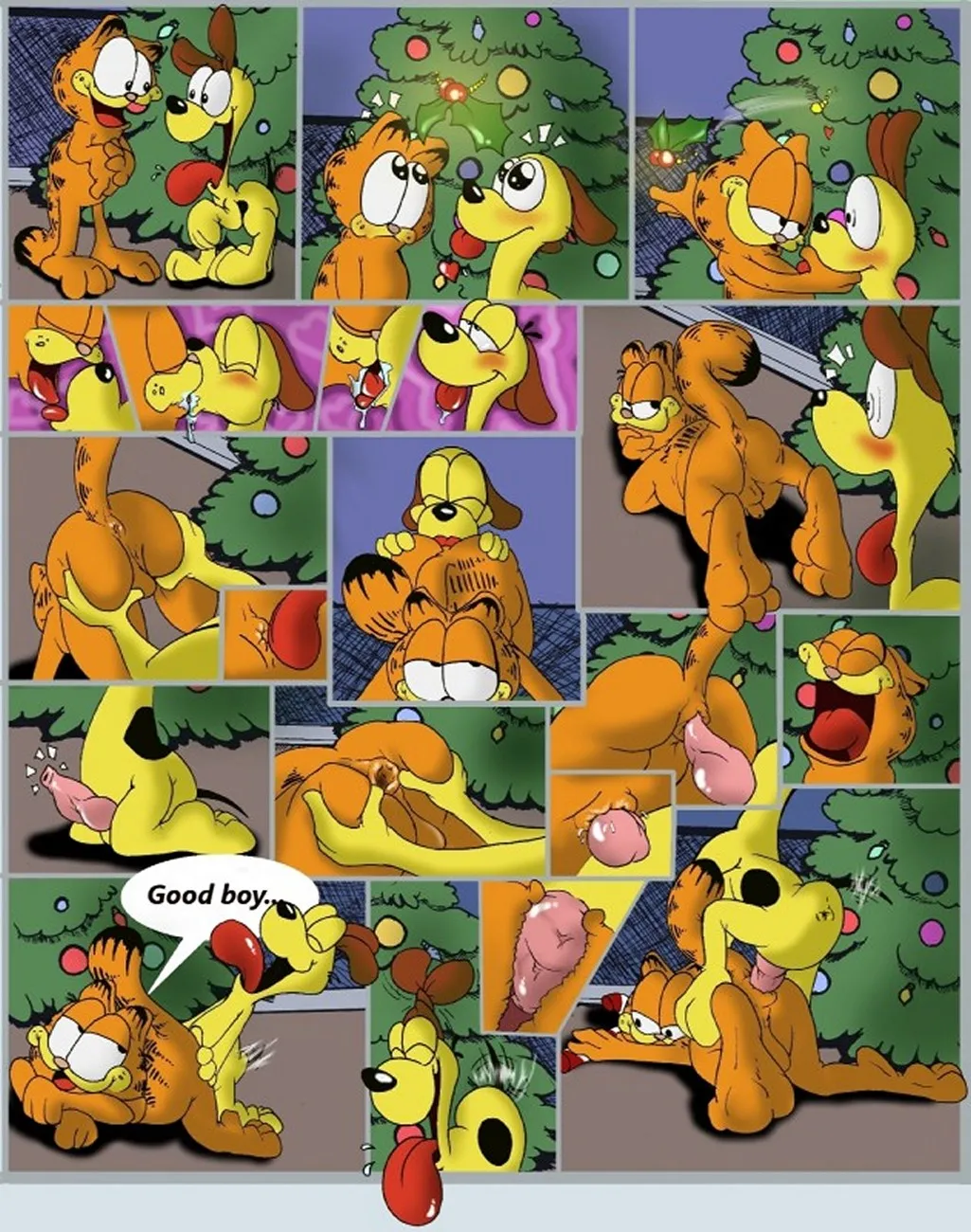 Garfield's Christmas porno comics