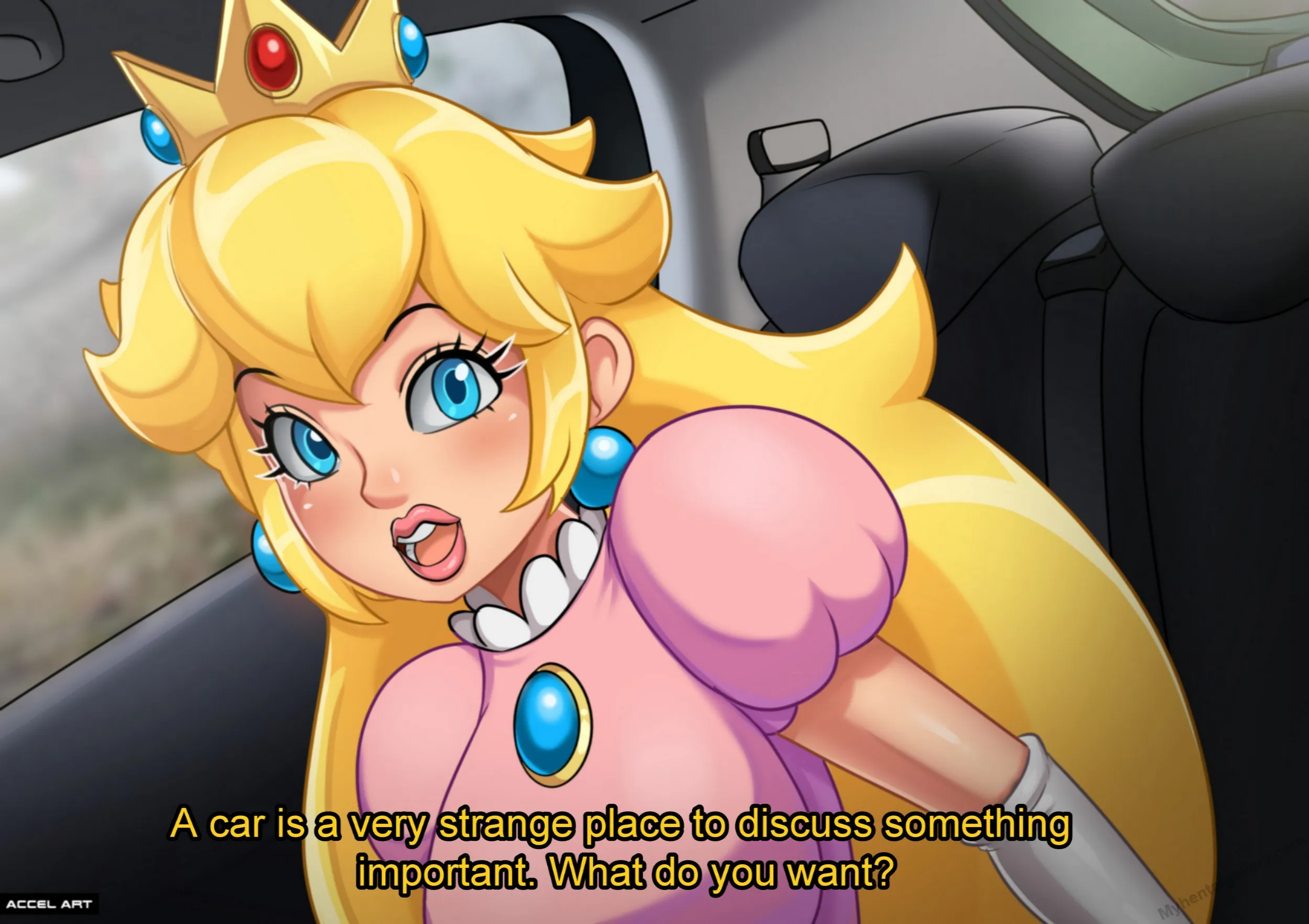 Waifu Taxi - Princess Peach porno comics Cover