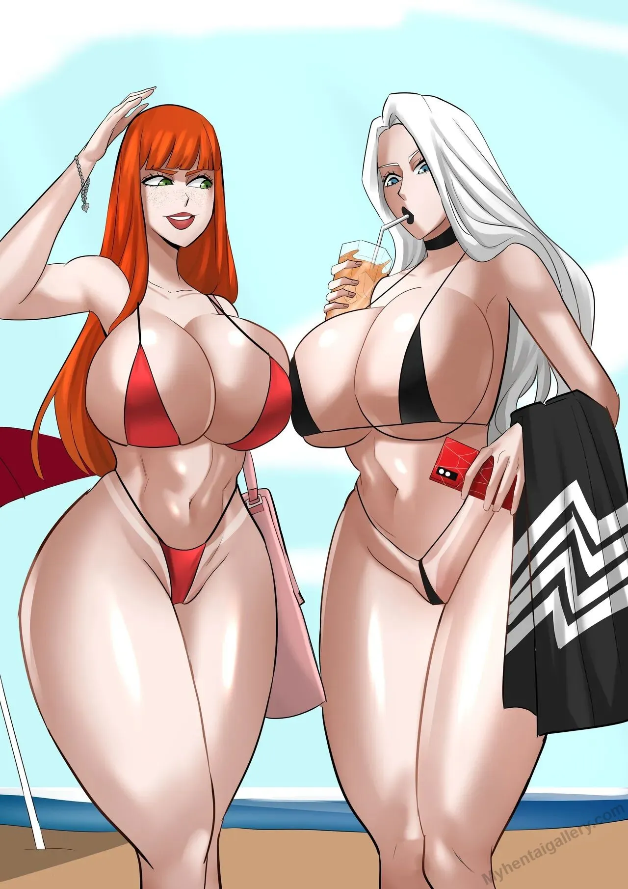 On The Beach With Spider-Man porno comics Cover