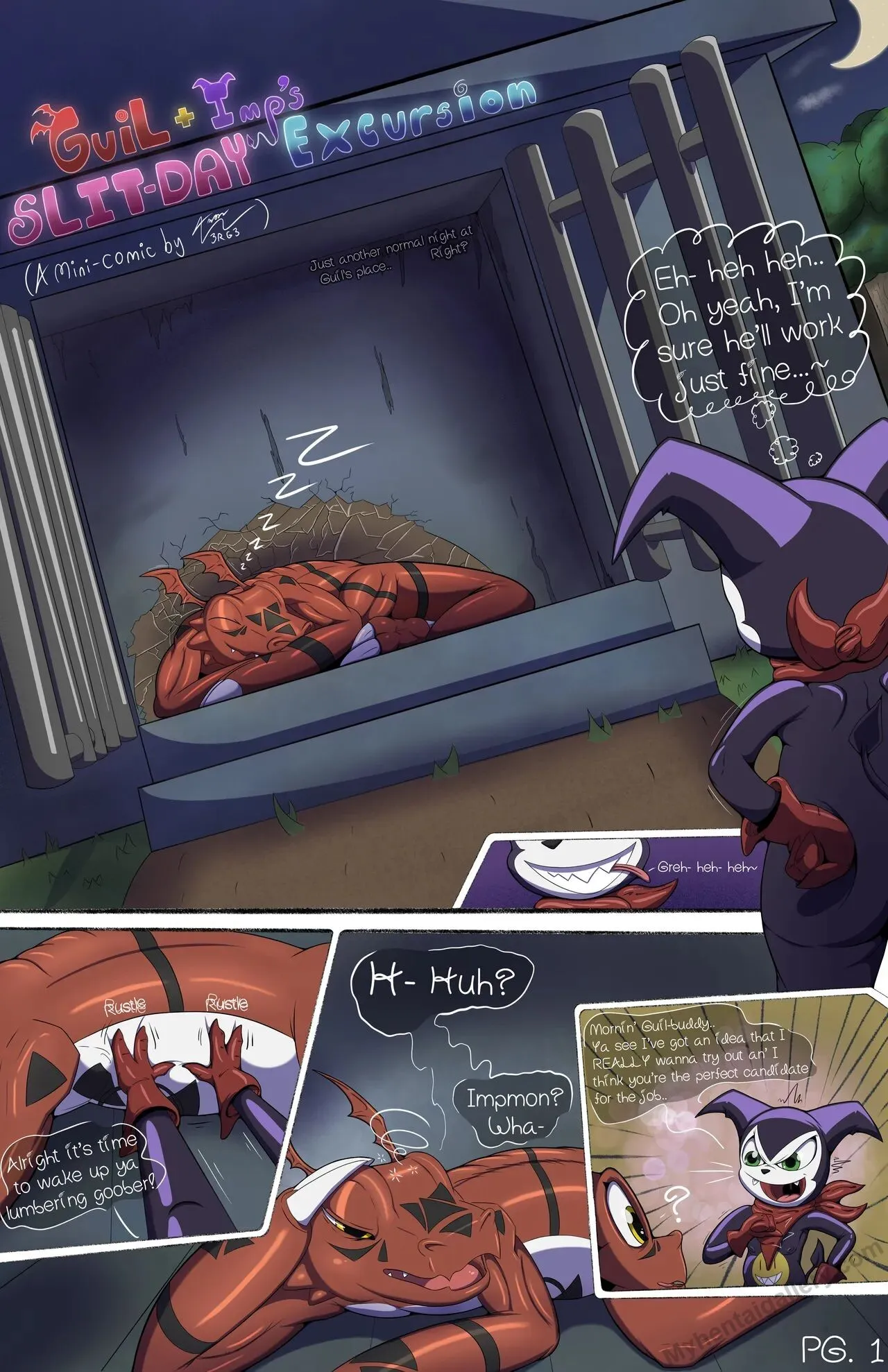 Guilmon & Impmon's Slit Day Excursion porno comics