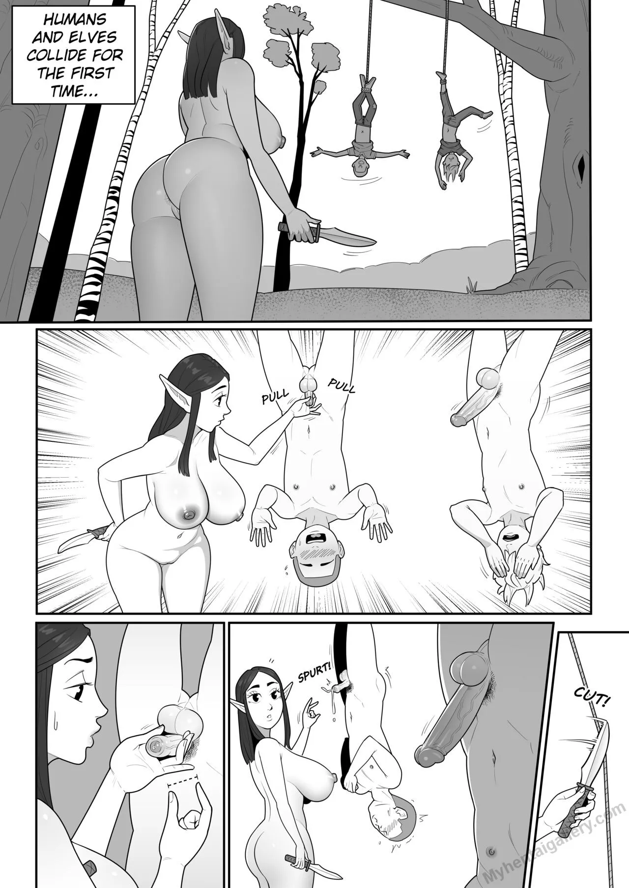 Curious Elf Learns About Humans porno comics Cover