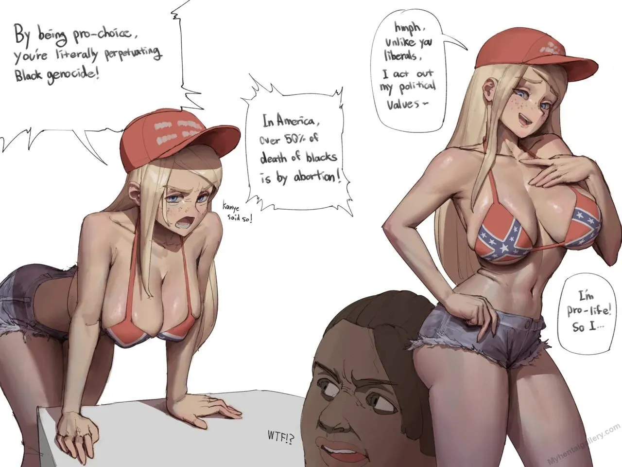 Pro-Life MAGA Blonde porno comics Cover