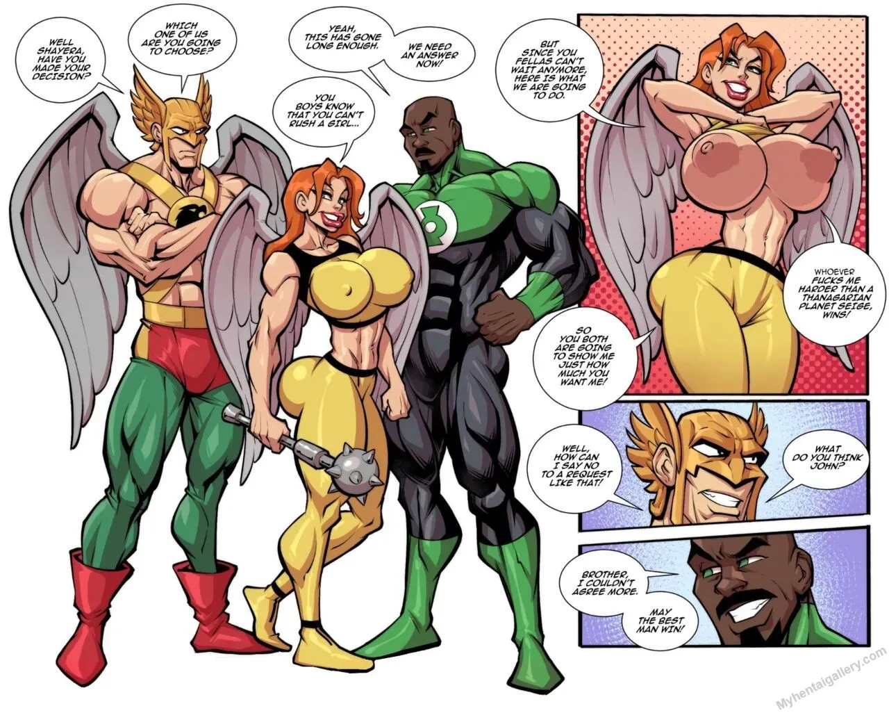 Hawkgirl's Decision! porno comics Cover