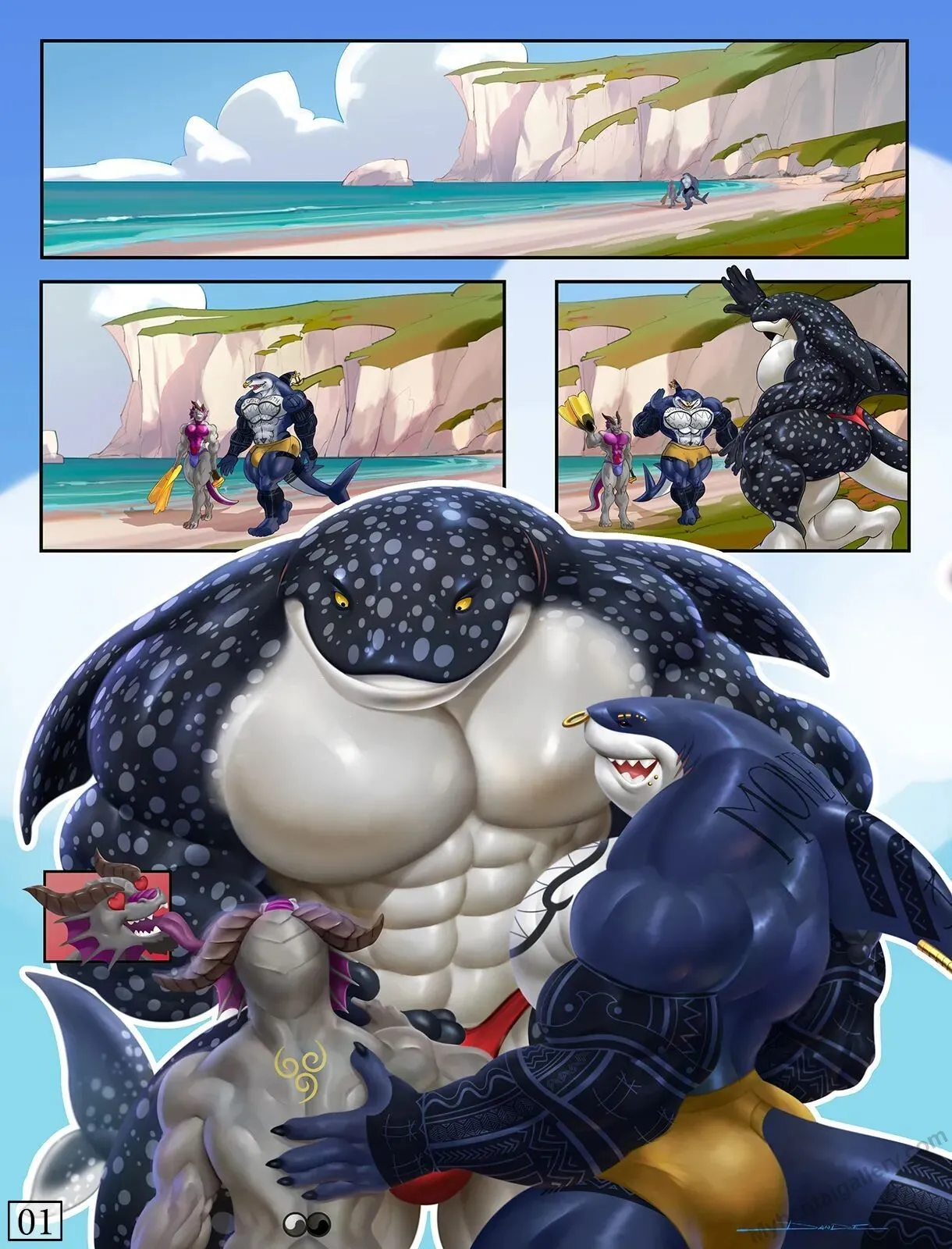 Day At The Beach With Steve porno comics Cover