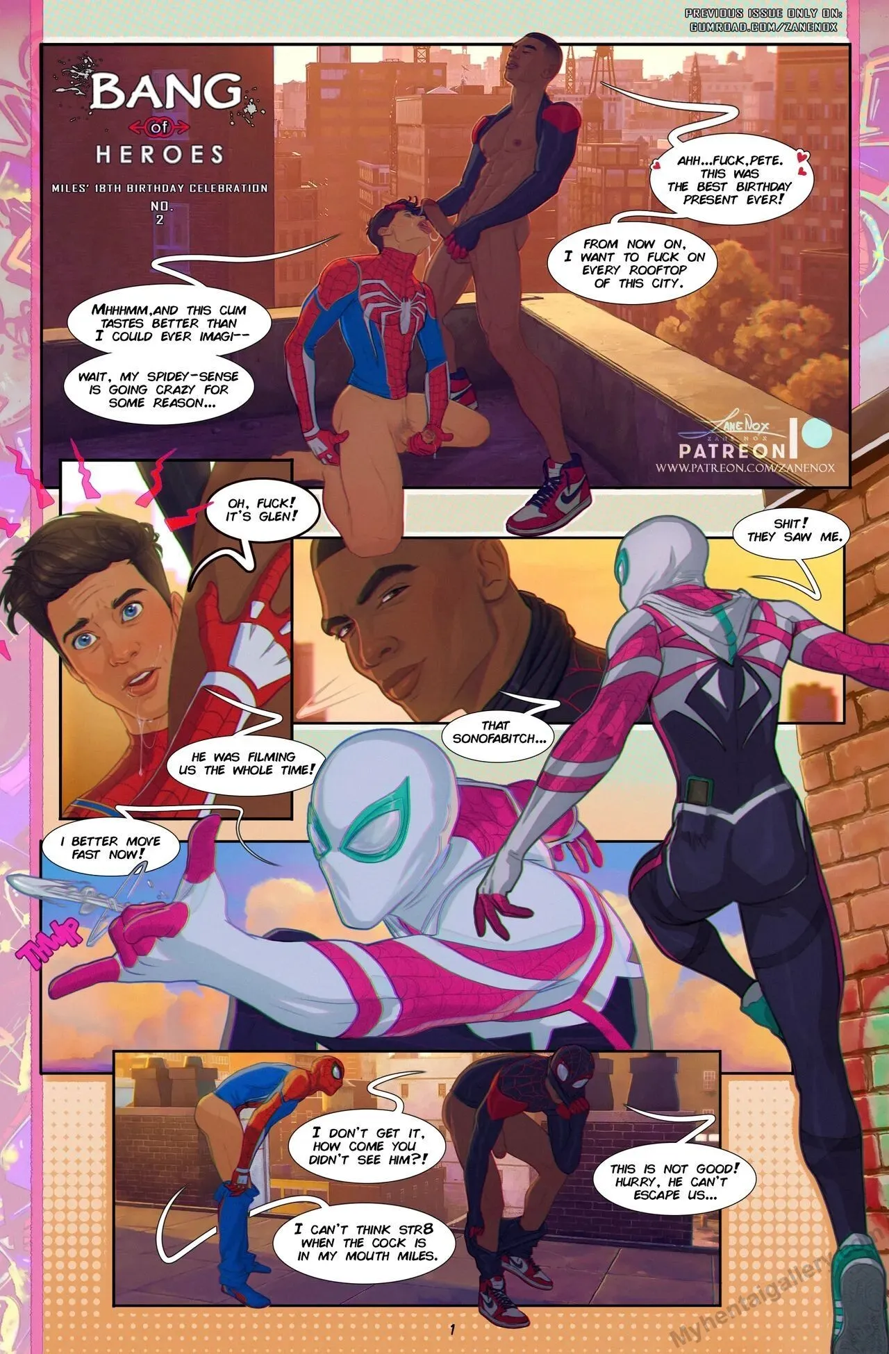 Peter x Miles x R63!Gwen porno comics Cover