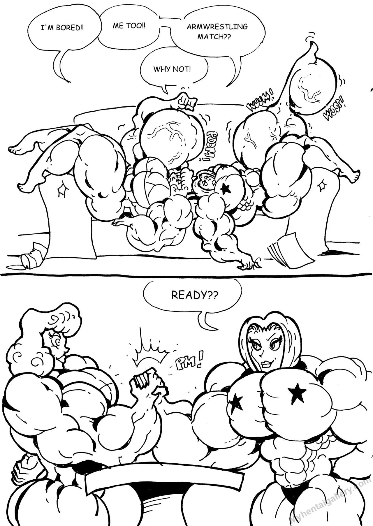 Sylvie 'N' Sara - Arm Wrestling porno comics