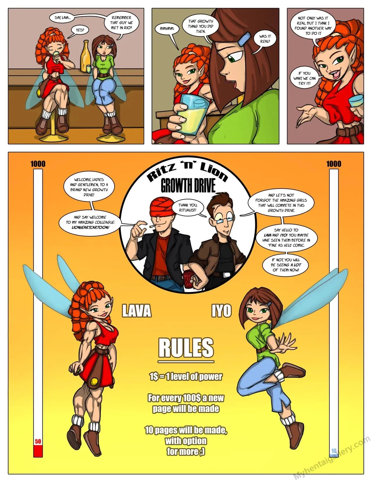 Iyo And Lava's Muscle Growth porno comics Cover
