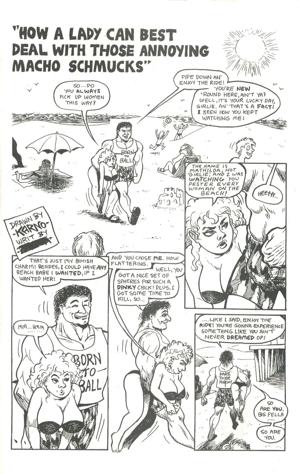 How A Lady Can Best Deal With Those Annoying Macho Schmucks porno comics Cover