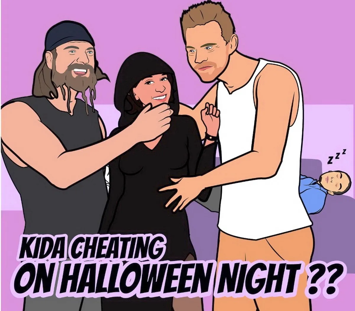 Kida Cheating On Halloween Night porno comics Cover