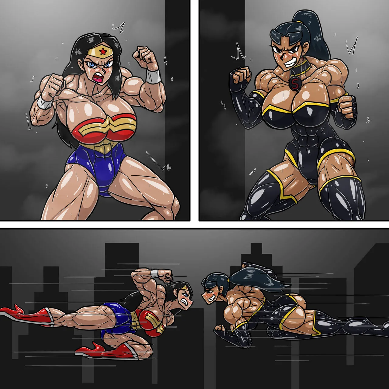 Wonder Woman Vs Super Woman porno comics Cover