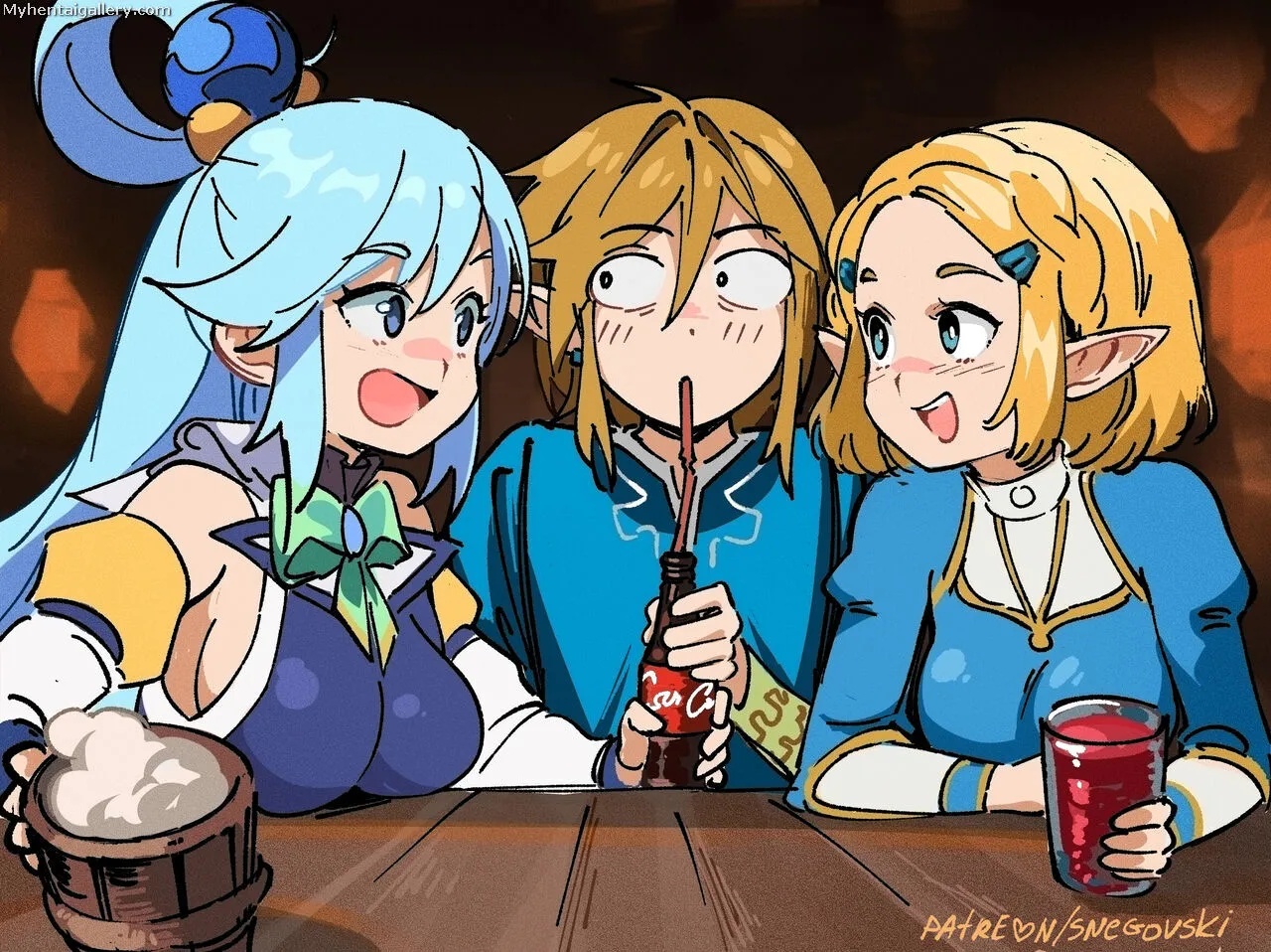 Zelda And Aqua Having A Good Time porno comics