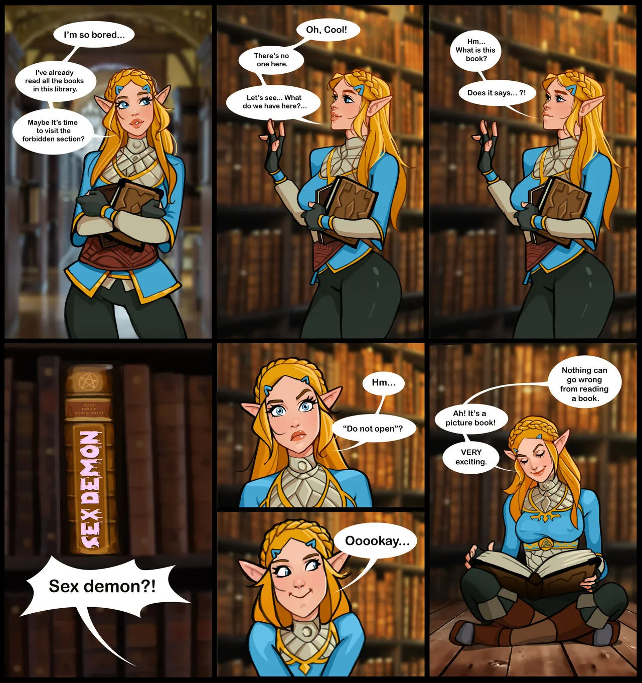 Zelda In A Library porno comics