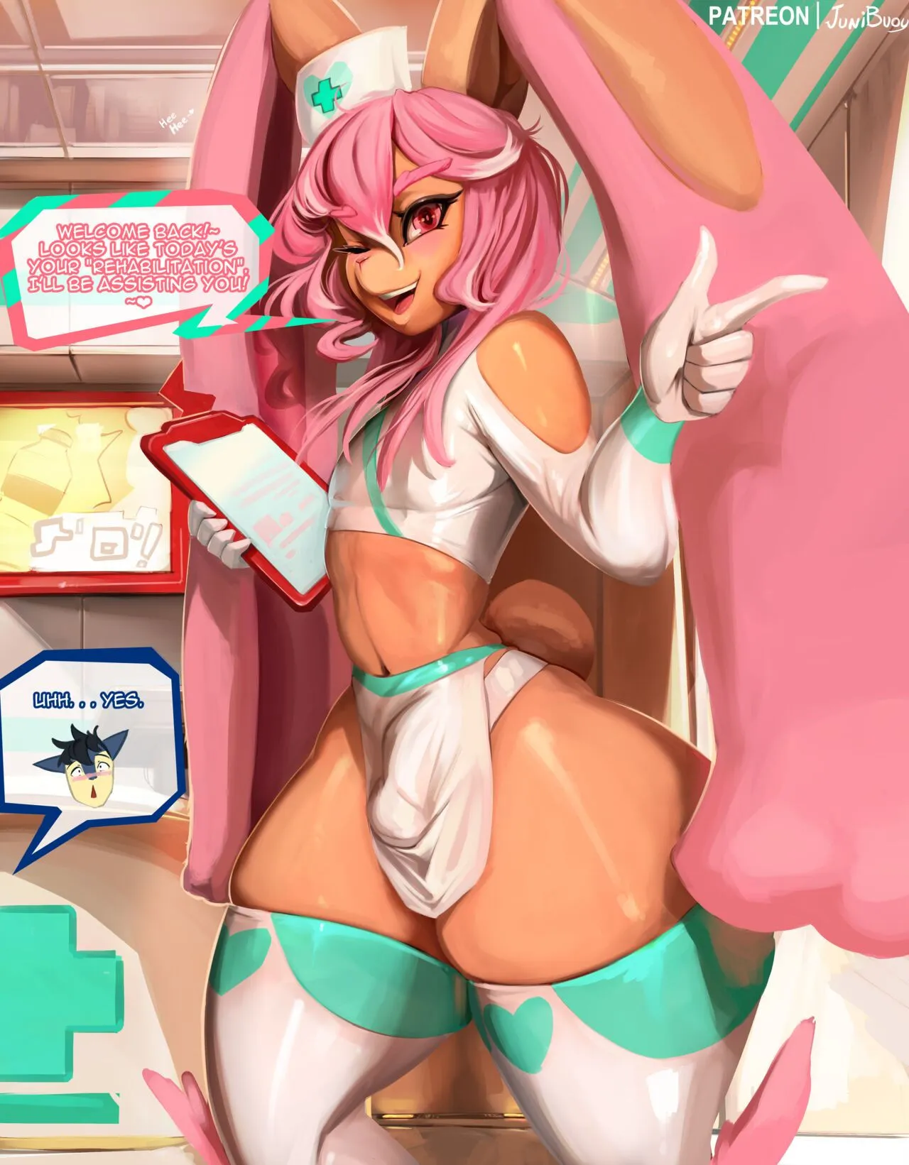 Nurse Lopbunny's Rehabilitation porno comics Cover