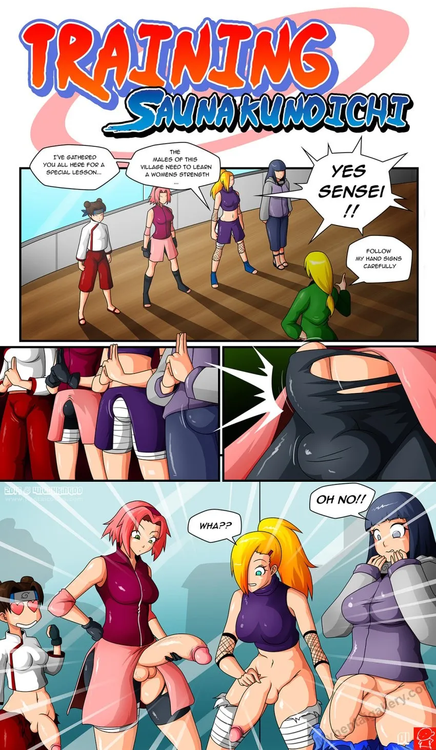 Training Sauna Kunoichi porno comics Cover