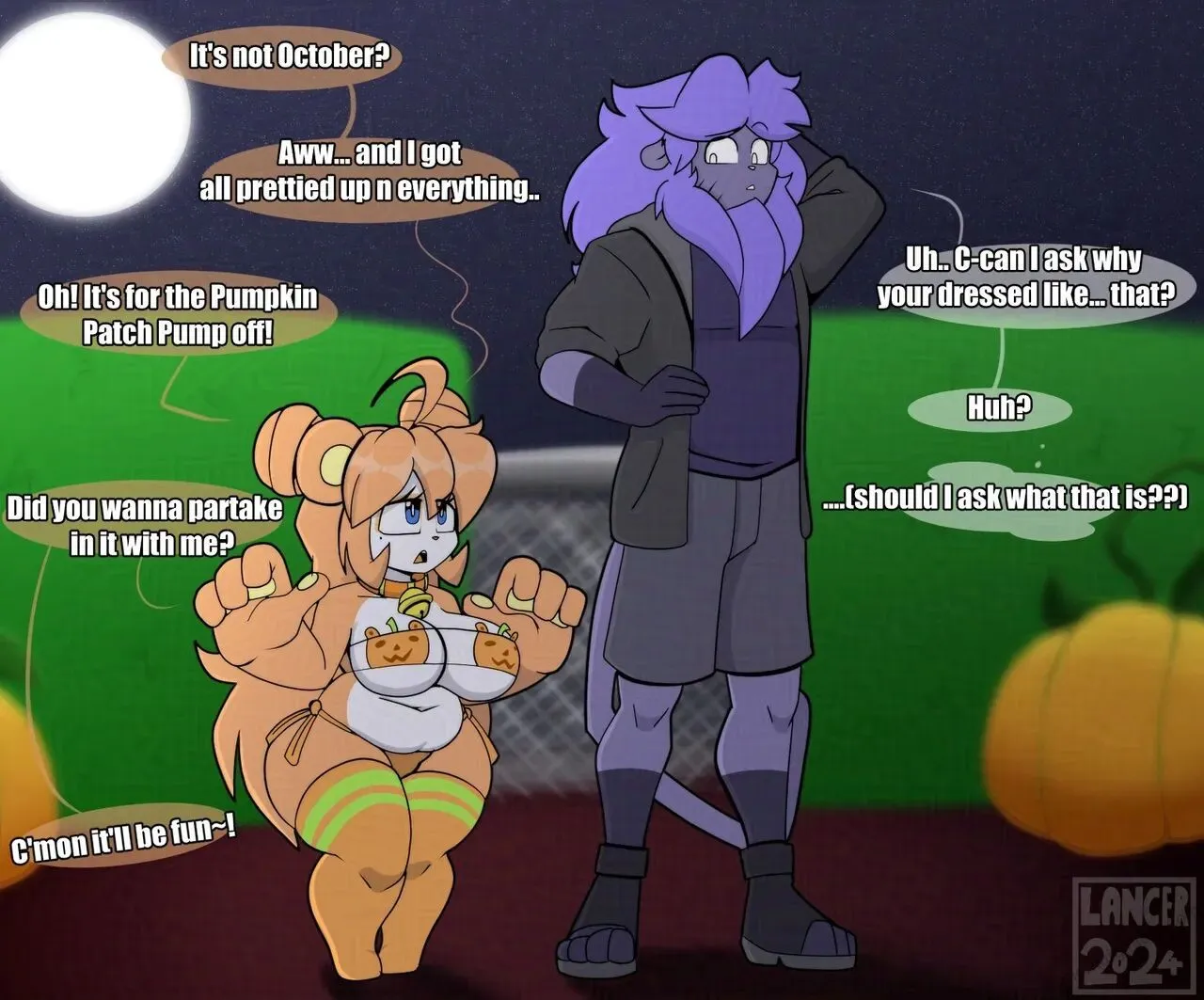 Lah-Tay x Linhe - Pumpkin Patch Pump Off porno comics Cover