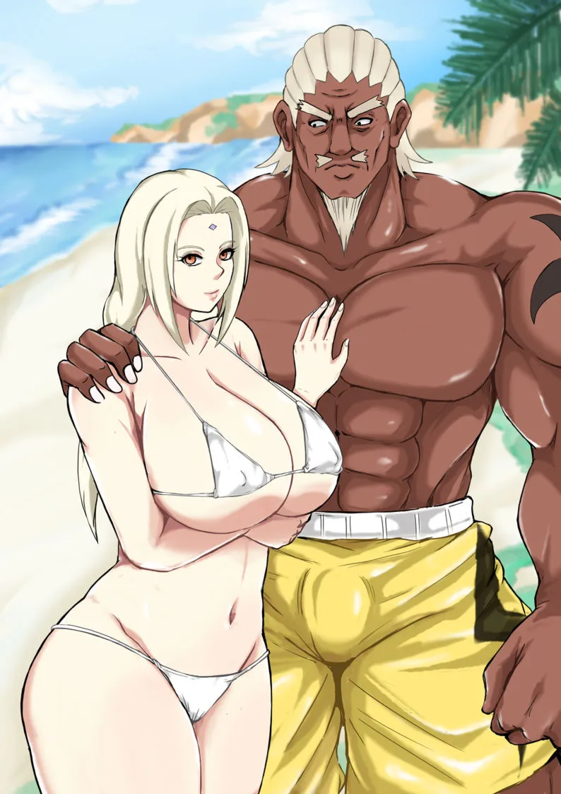 Tsunade & Raikage At The Beach porno comics Cover