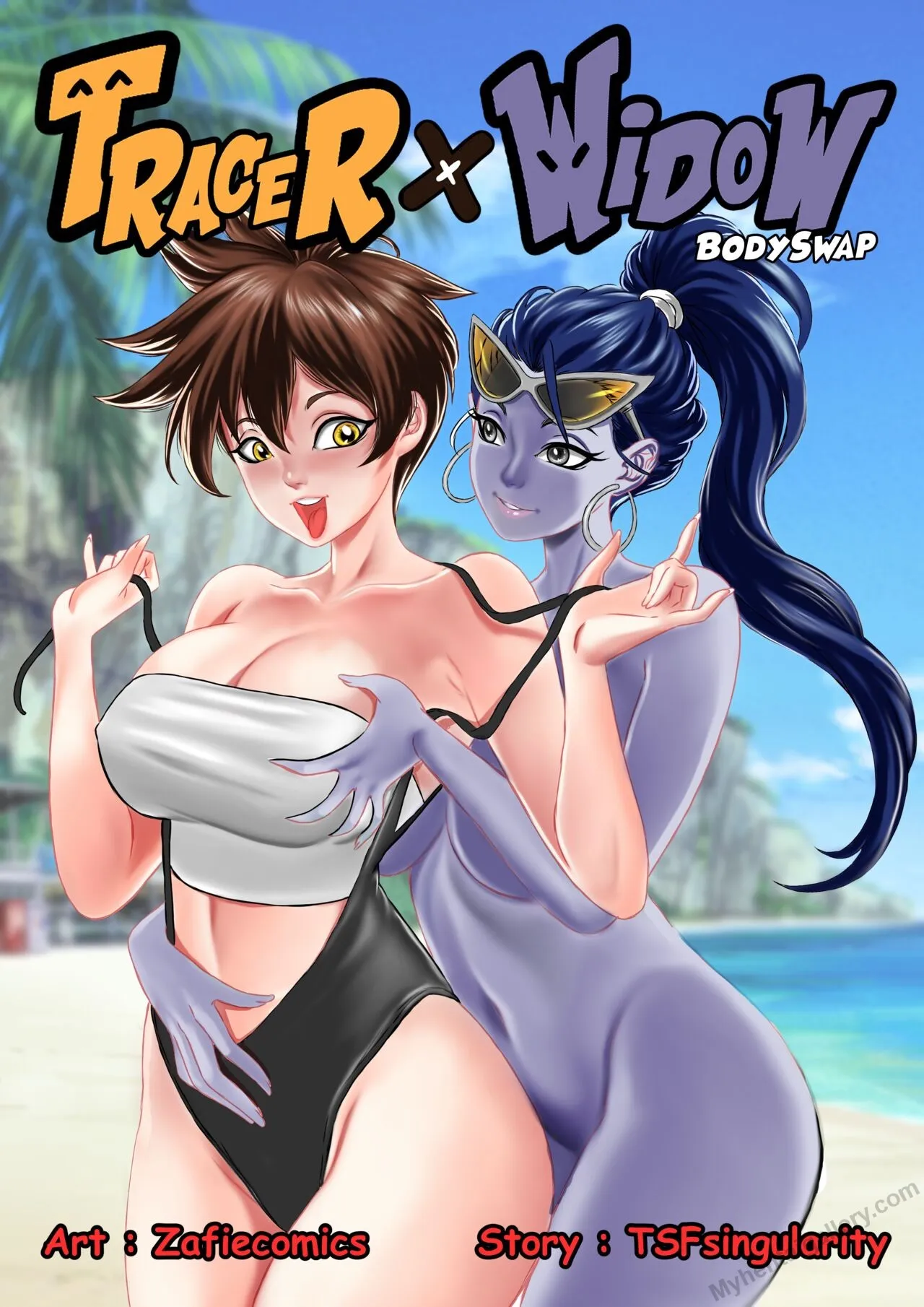 Tracer x Widow Body Swap porno comics