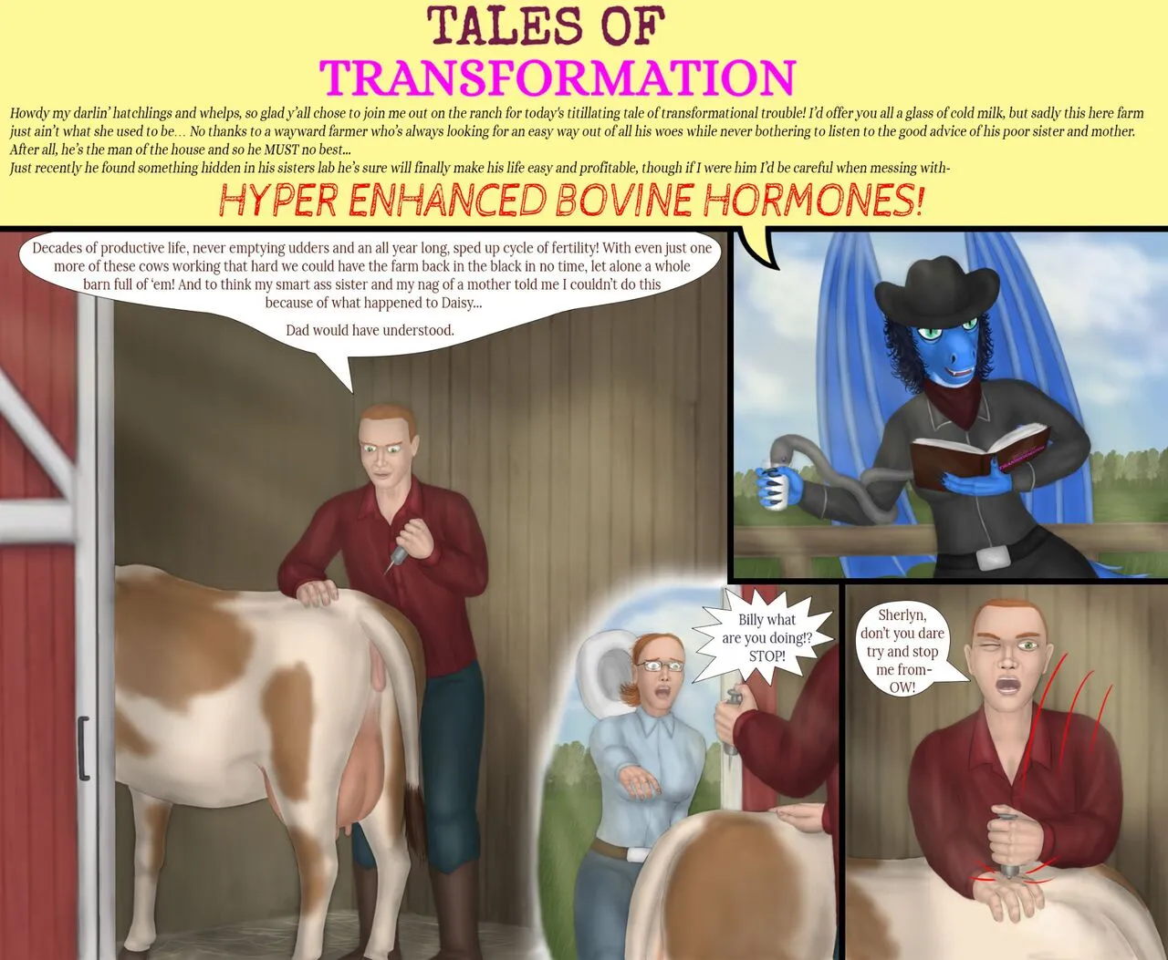 The Enhanced Bovine Hormones (Birth Ending) porno comics Cover