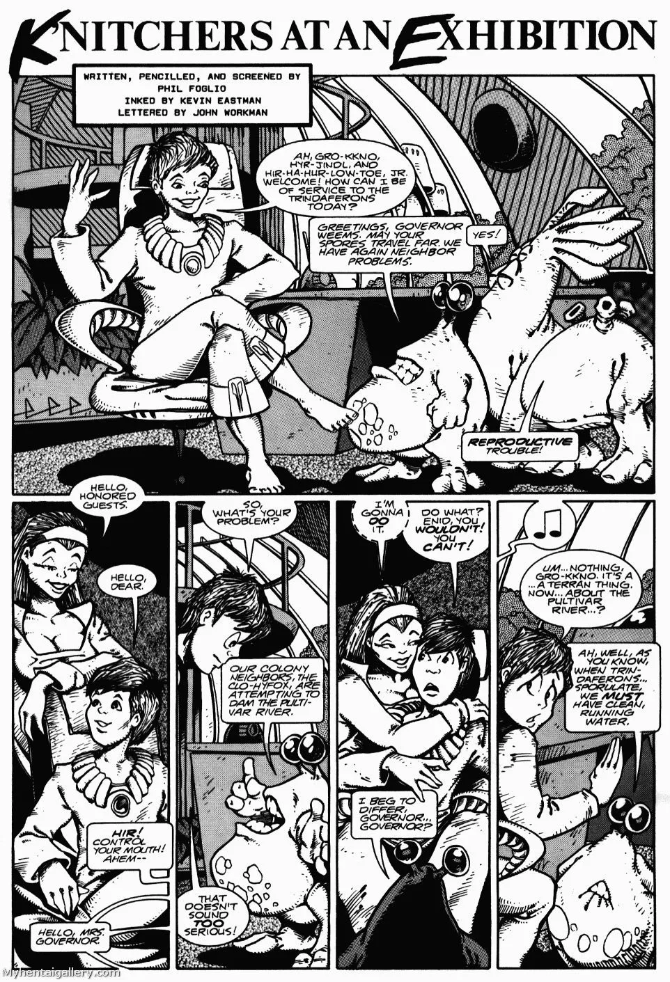 Knitchers At An Exhibition porno comics