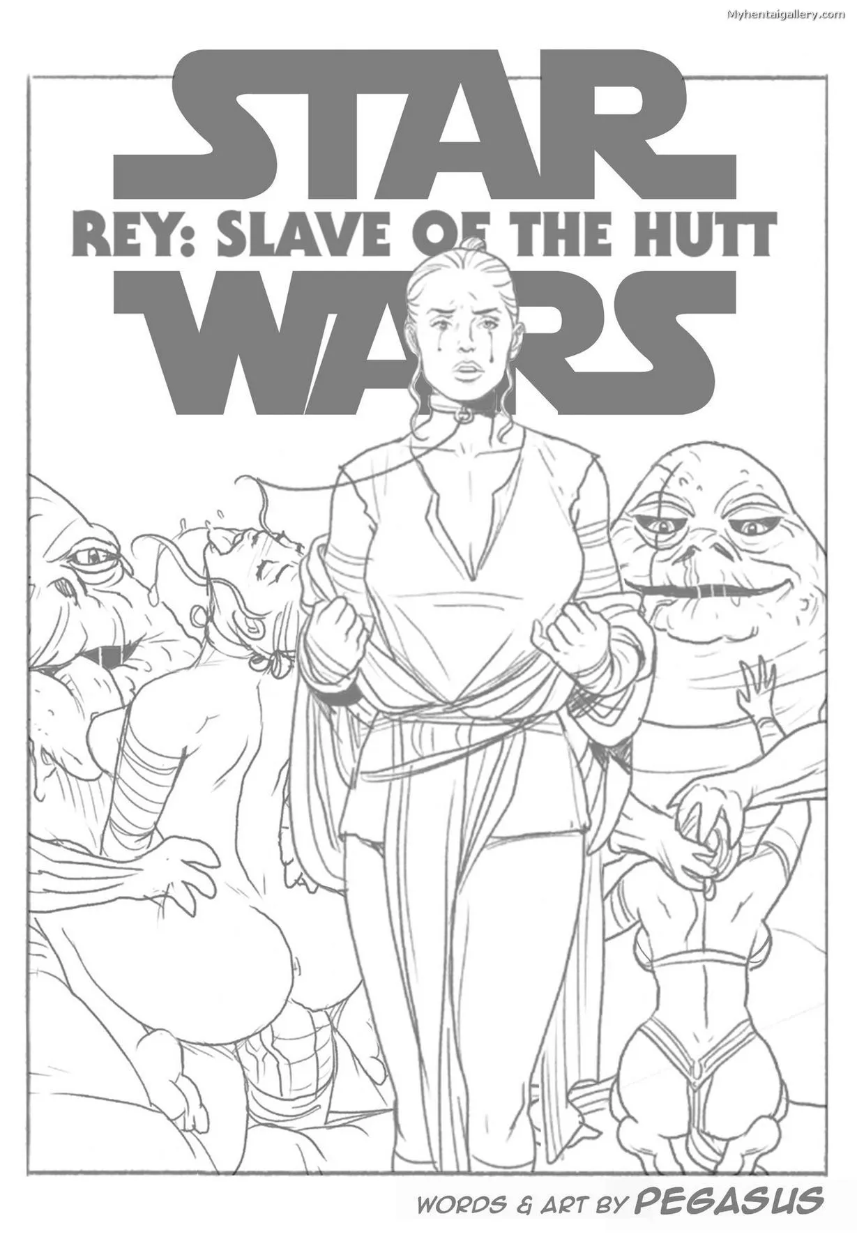 Rey - Slave Of The Hutt porno comics Cover