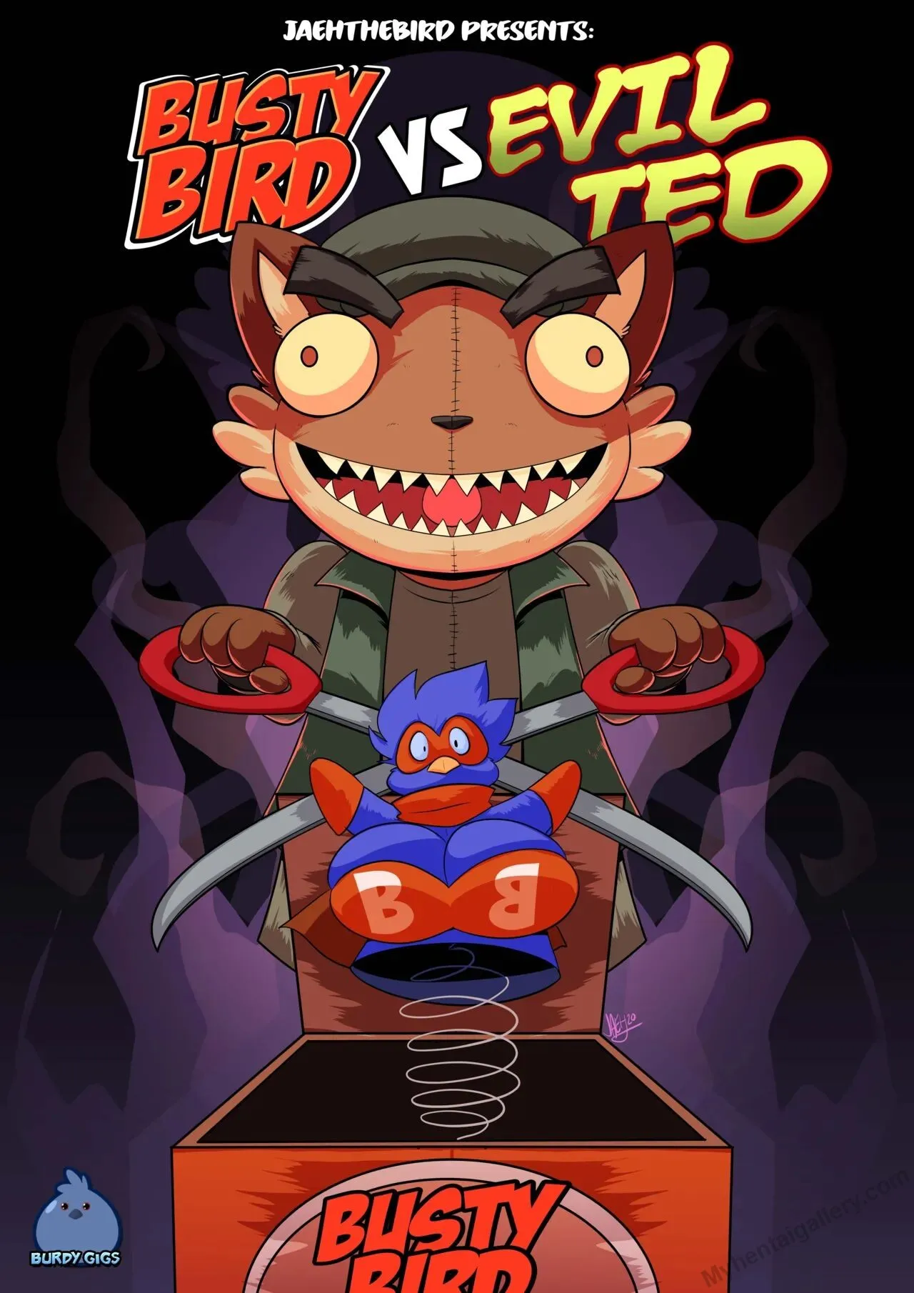 Busty Bird Vs Evil Ted porno comics Cover